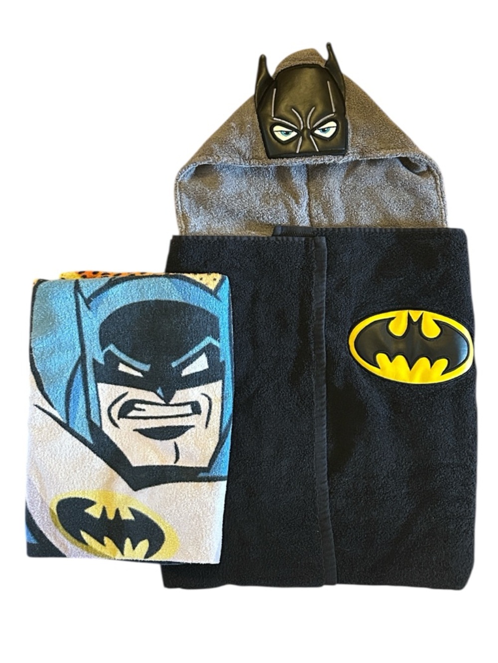 Kids Handmade Batman Hooded Towel & Beach Towel Bundle of 2